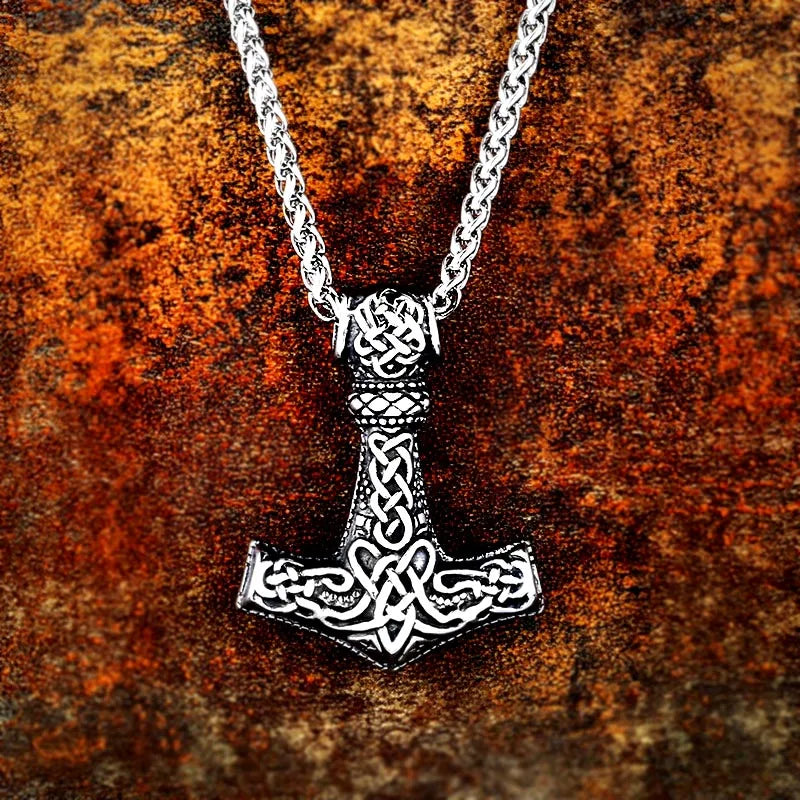 Urnes Style Mjölnir Thor's Hammer Norse Viking Necklace  The Pagan Trader   