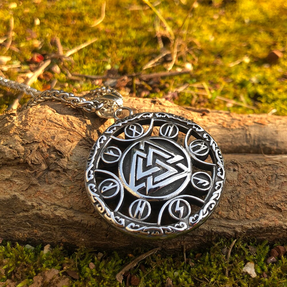 Rune Encircled Valknut Amulet 0 The Pagan Trader   