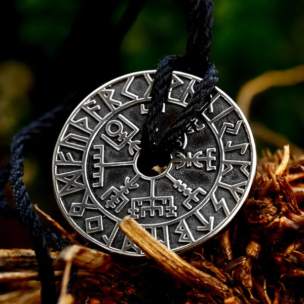 Medieval Rune Compass Vegvísir Viking Compass Rune Necklace | Norse Pagan Jewelry