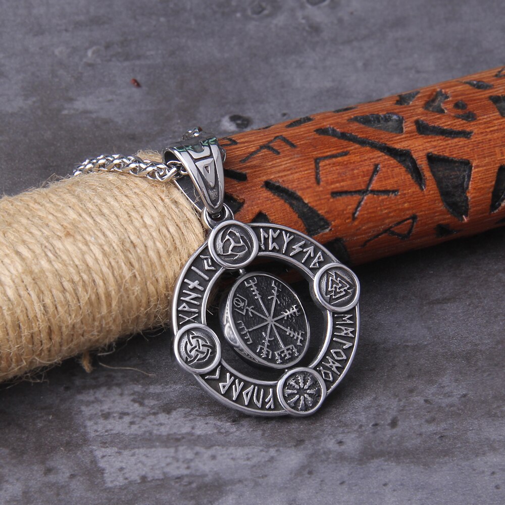 Rotating Vegvísir Amulet 0 The Pagan Trader   