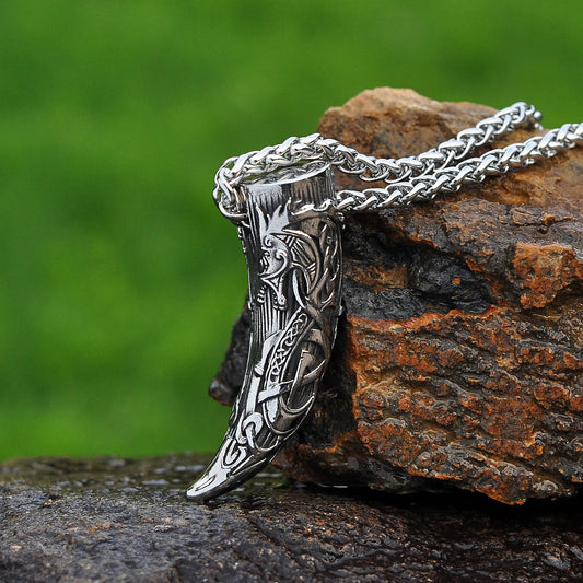 Dreki Fang - Dragon Tooth Wheat Chain Viking Necklace 0 The Pagan Trader   