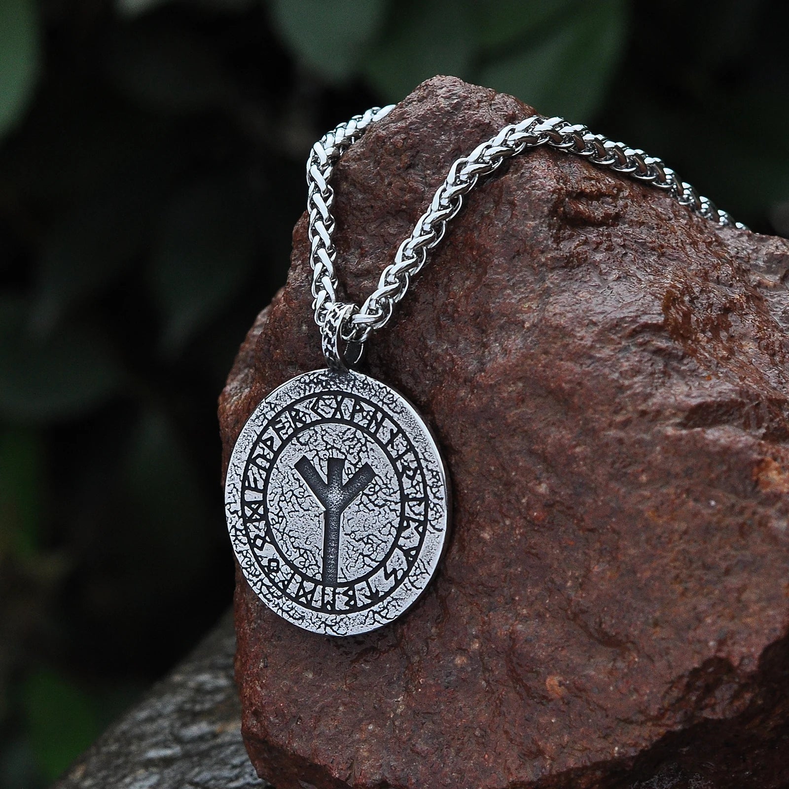 Viking pendant with Gjallarhorn and Elder Futhark runes