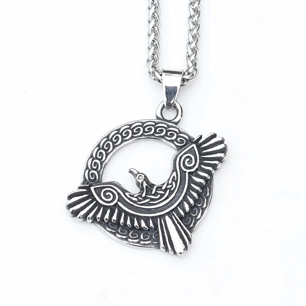 Hræsvelgr eagle necklace, a symbol of strength and freedom in Viking lore.