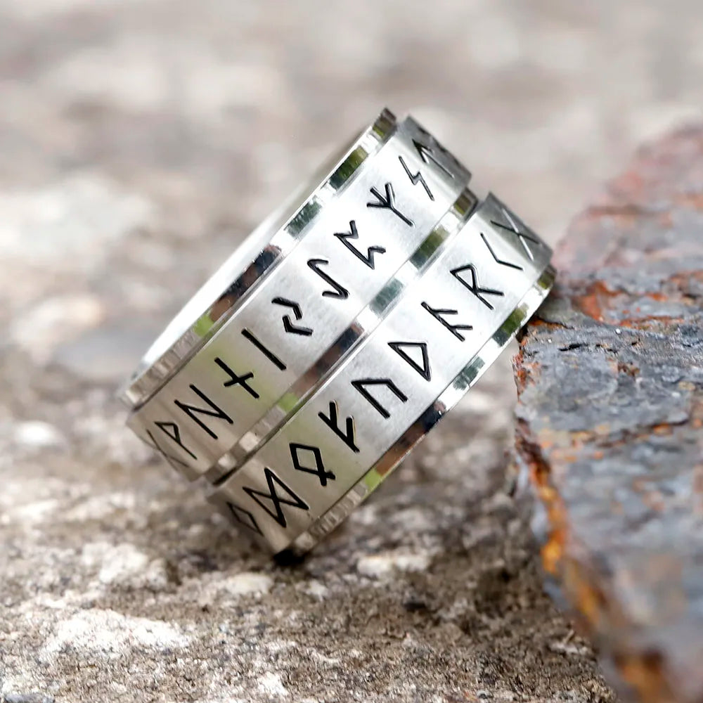 Viking Rune Rotating Ring with fidget feature