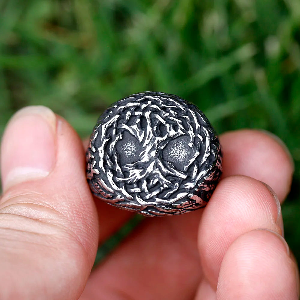 Norse mythology inspired ring featuring the Tree of Life